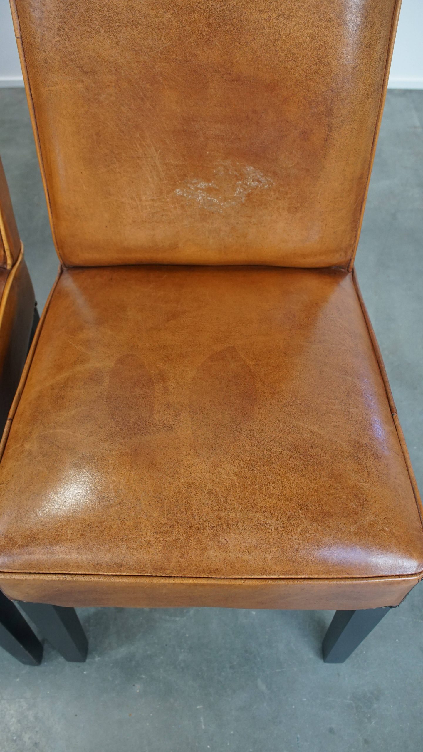 Set Van 4 Luxe En In Goede Staat Verkerende Schapenleren Eetkamerstoelen image 11