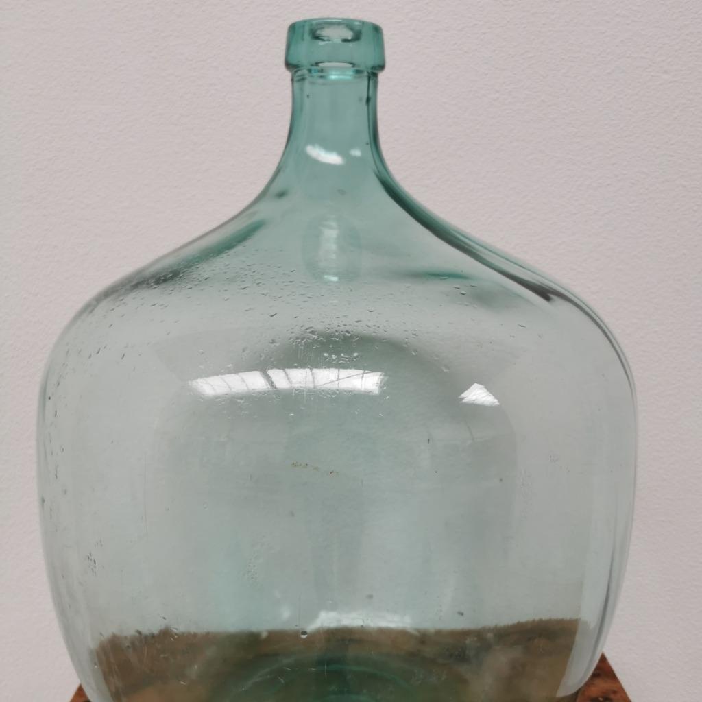 Brocante Glazen Dame Jeanne Vaas Wijnfles, Gistfles Glas 411 image 8