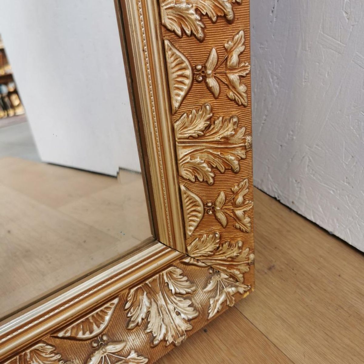 Grote Vintage Goudkleurige Hollywood Chic Schouwspiegel Spiegel Facet Geslepen image 12