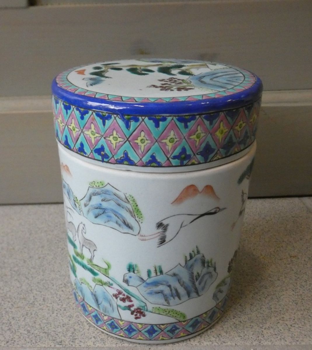 Chinese Theedoos Met Kraanvogels image 7