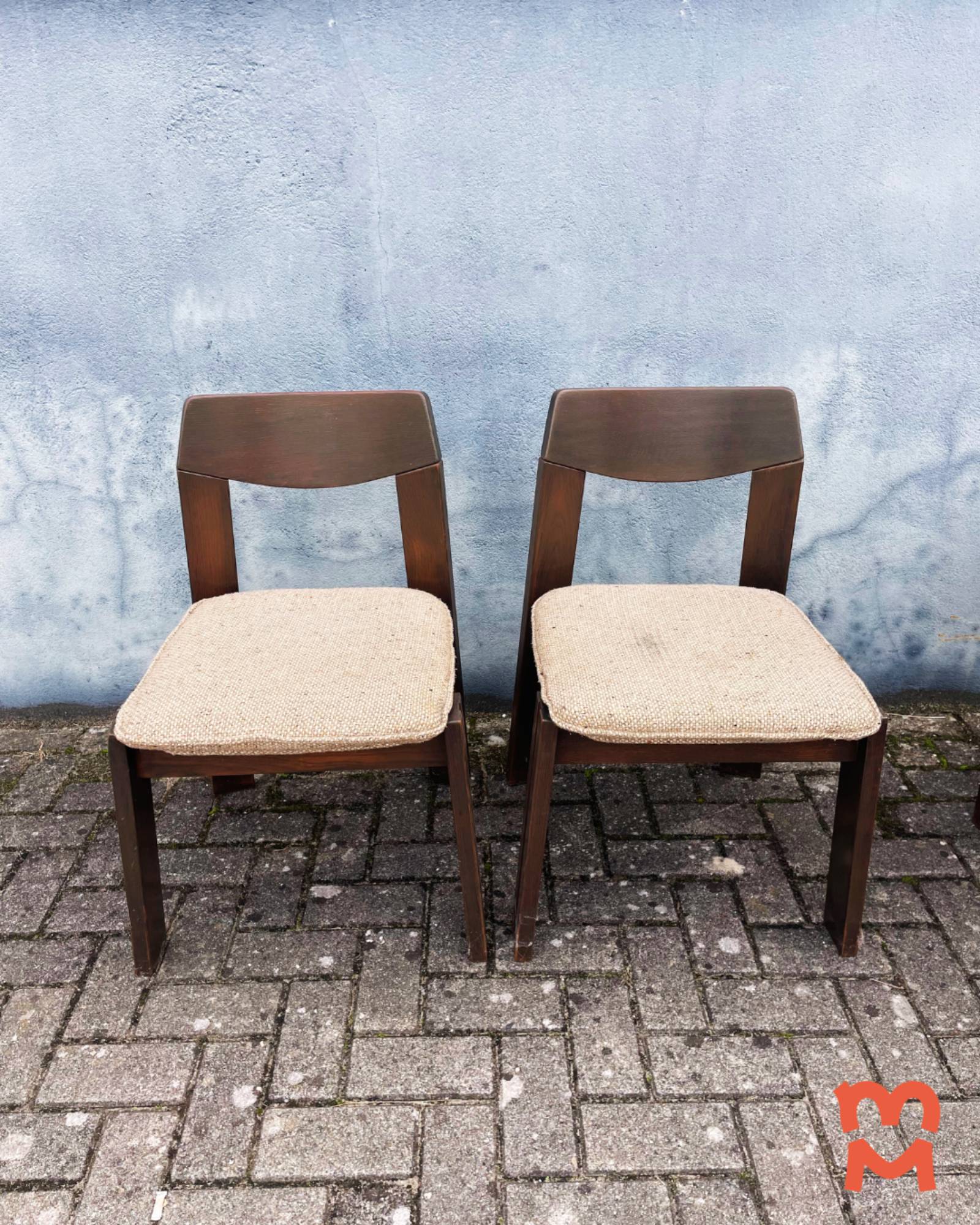Brutalist Jaren 60 Eetkamerset (uitschuifbare Stafel + 4 Stoelen) image 14