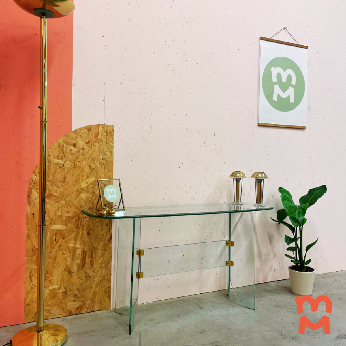 Vintage Glazen Sidetable Met Facet Geslepen Randen image 2