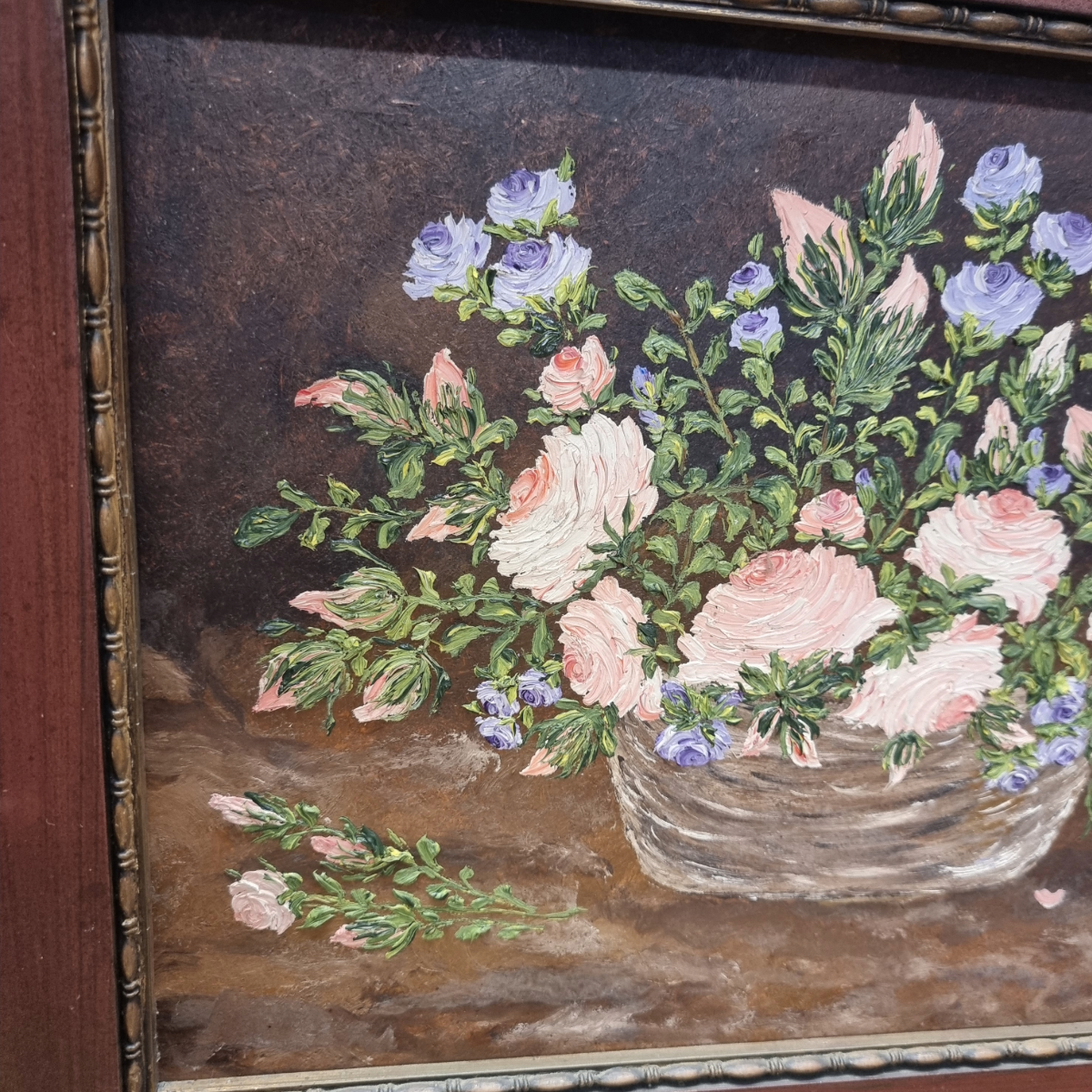 Vintage Olieverf Schilderij Bloemen H. Storm image 5