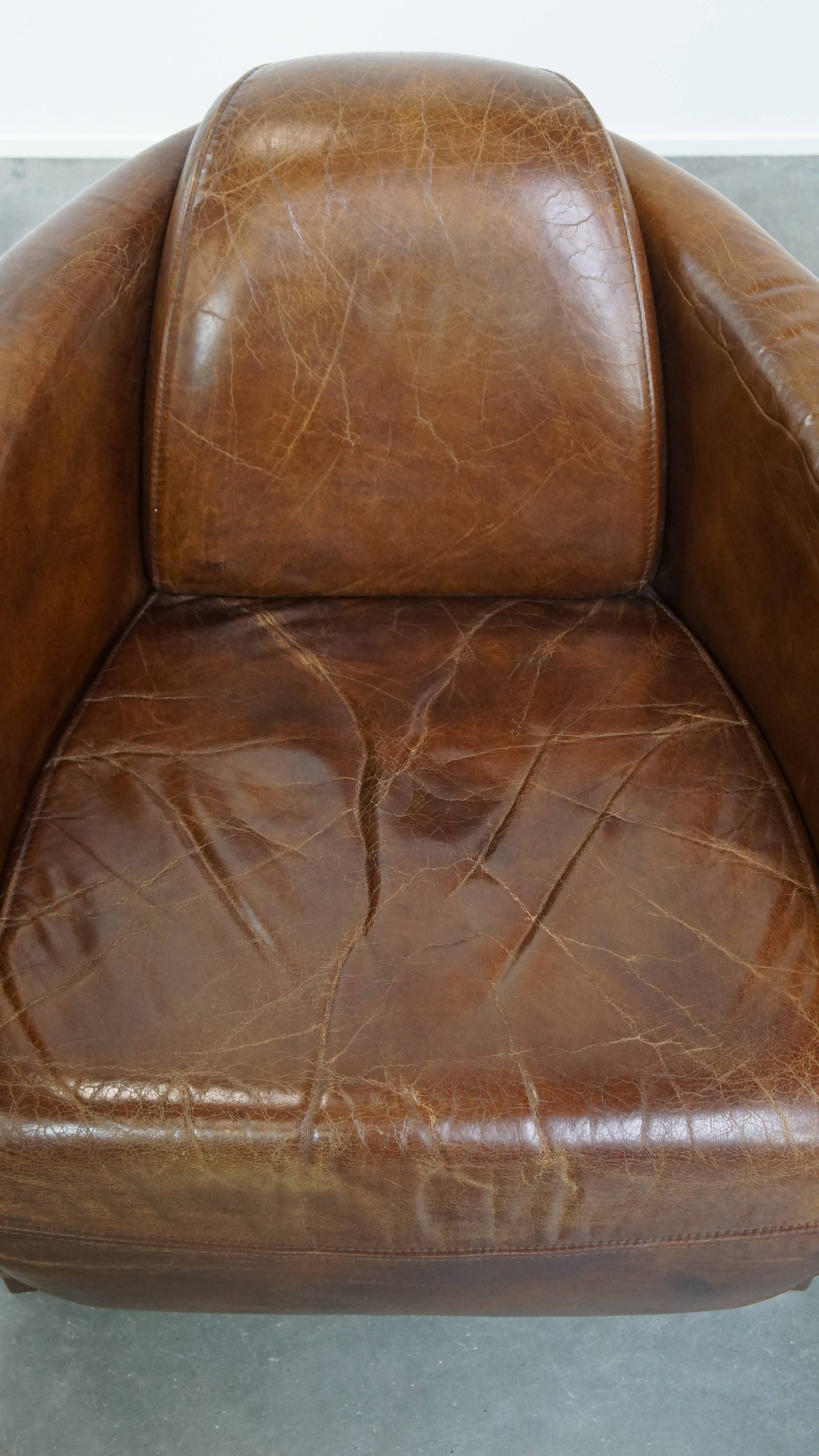 Set Van 2 Unieke En Comfortabele Bruine Rundleren Aviator Design Fauteuils/ Armchairs image 6