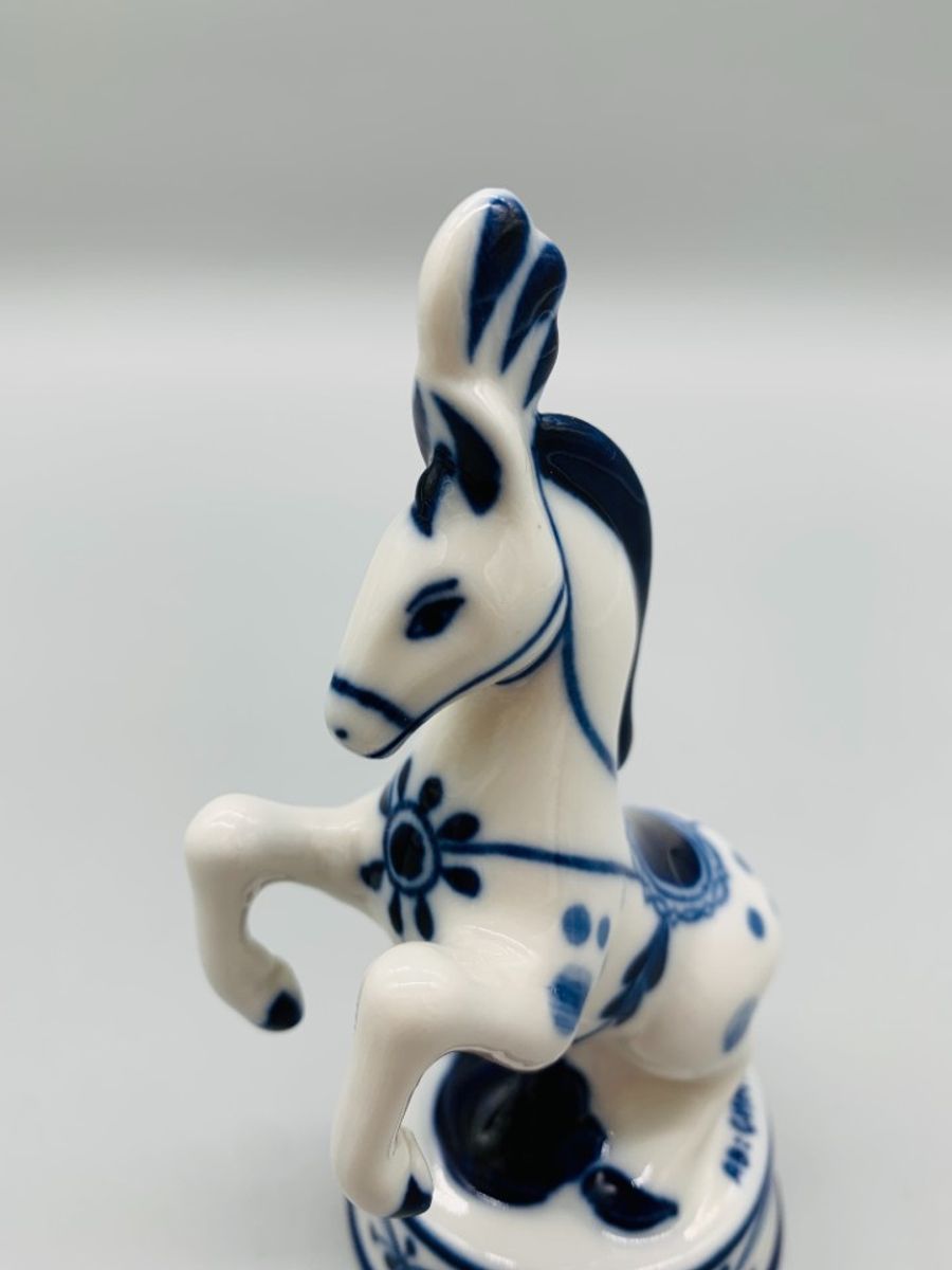 Gzhel Circuspaard Decoratie Blauw/wit image 6