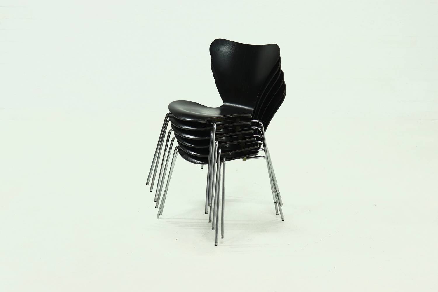 Set Of 6 Butterfly Chairs Model 3107 By Arne Jacobsen For Fritz Hansen 1990s image 2