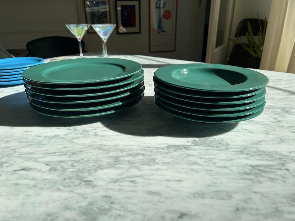 6x Diep Bord 6x Dinerbord Vintage Donkergroen image 7