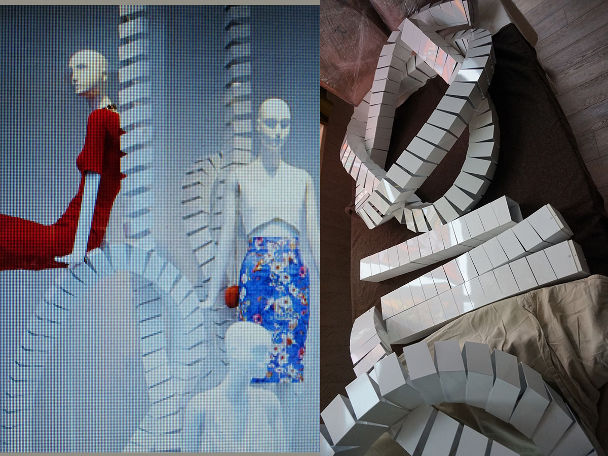 Vintage Wit Metalen Spiraal Design Elementen, Decoratie Voor Etalage, Cafe, Bar, Disco image 2