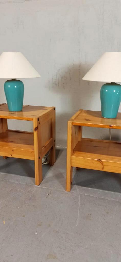 Set Van 2 Vintage Klassieke Tafellampen, Blauw / Turkoois image 5
