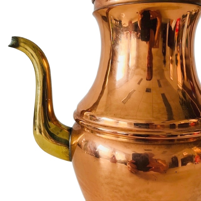 Vintage Theepot Koper En Messing image 7