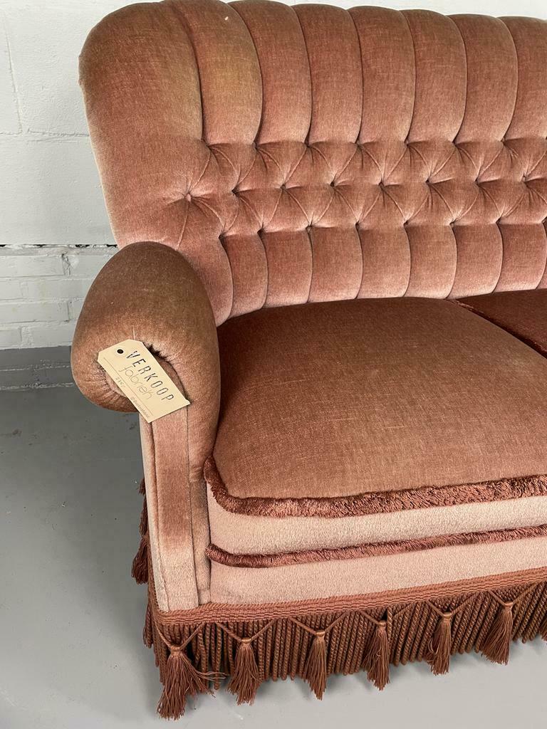 vintage bank roze 3 zitsbank hollywood regency vintage reliving