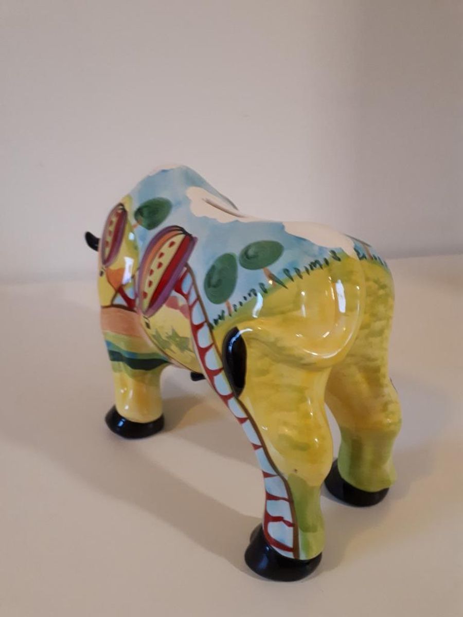 * Porselein Stier Cowparade Stijl Retro Spaarpot image 5