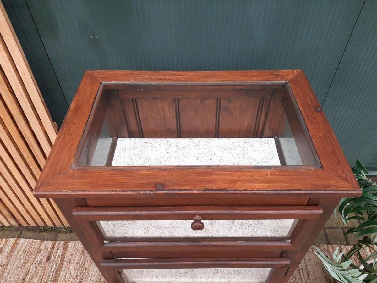 Vintage Vitrine Toonbankkastje Theekastje Oud Kastje Display image 3