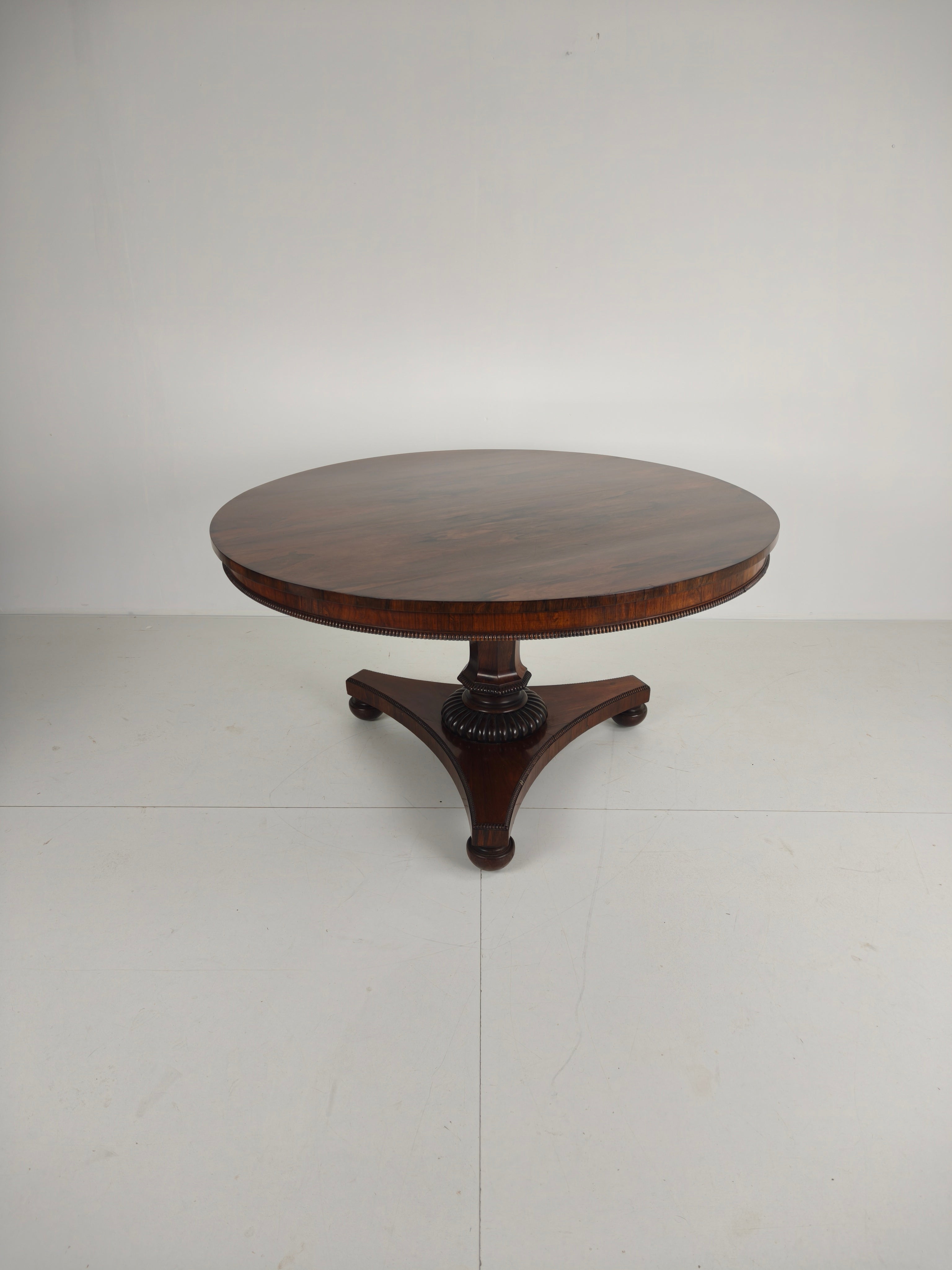 Uitstekende Kwaliteit 19E-Eeuwse Willem Iv Palissander Ontbijttafel Met Kantelblad – Ca. 1820 image 4