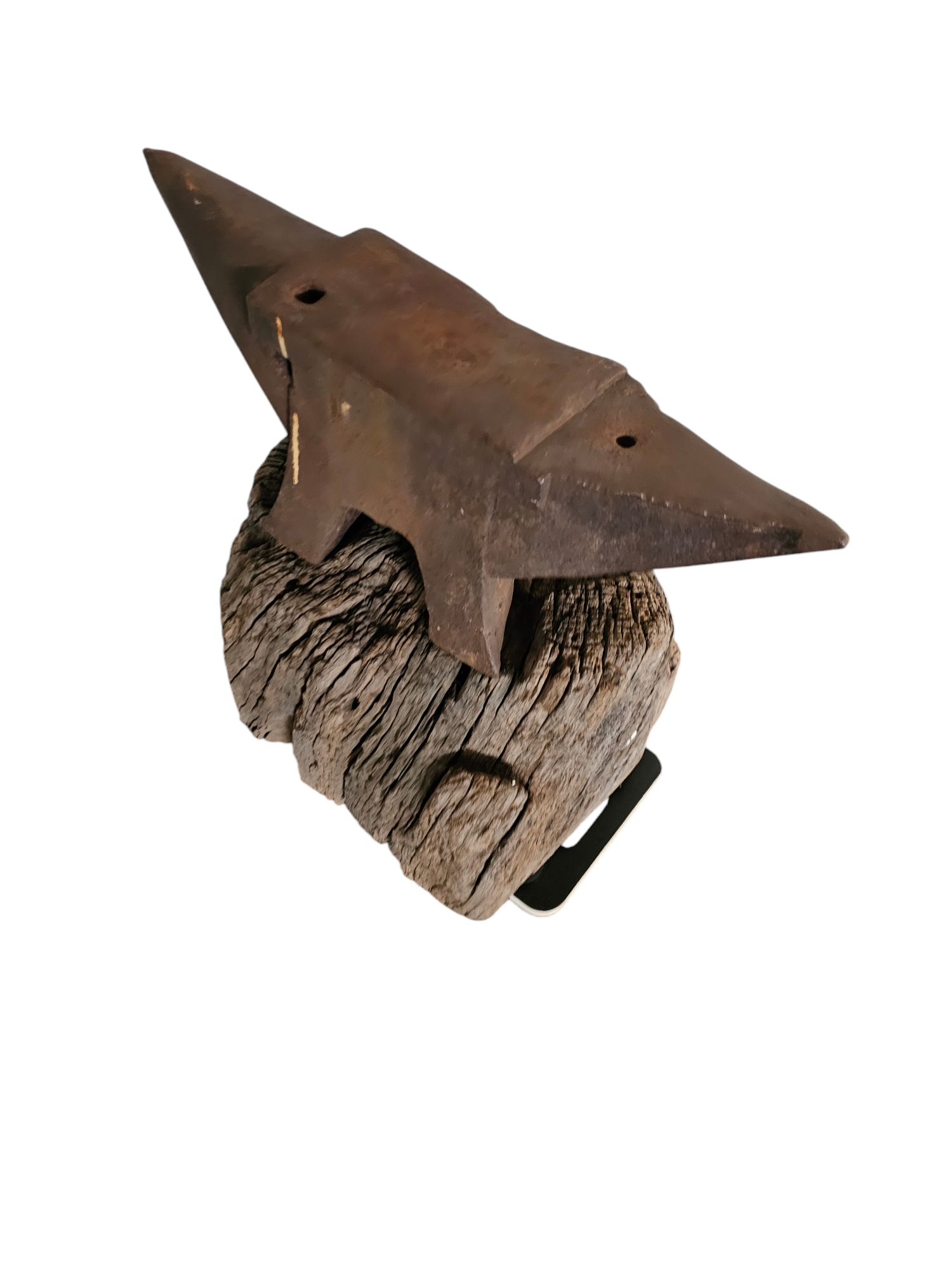 19Th Century Blacksmith'S Anvil On The Original Tree Stump Pedestal image 6