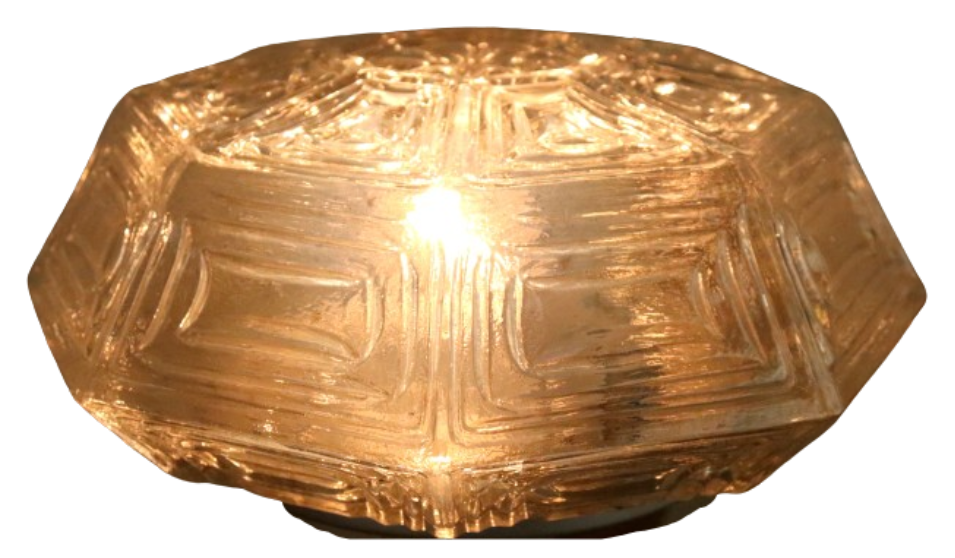 Vintage Nos Hexagon Plafondlamp Plafonniere Glas image 7