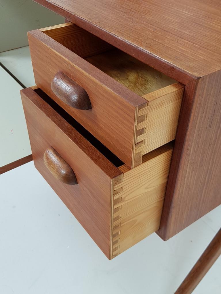 Vintage Deense Kaptafel Teak | Make Up Kastje Spiegel Danish image 7