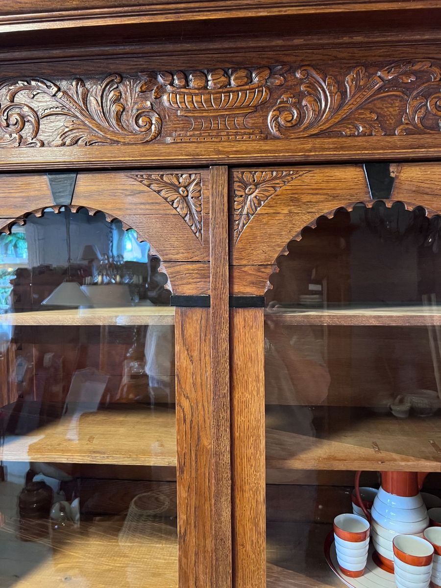Demontabele Antiek Eiken Kast Met 3 Verstelbare Planken, 199 Cm Hoog image 2