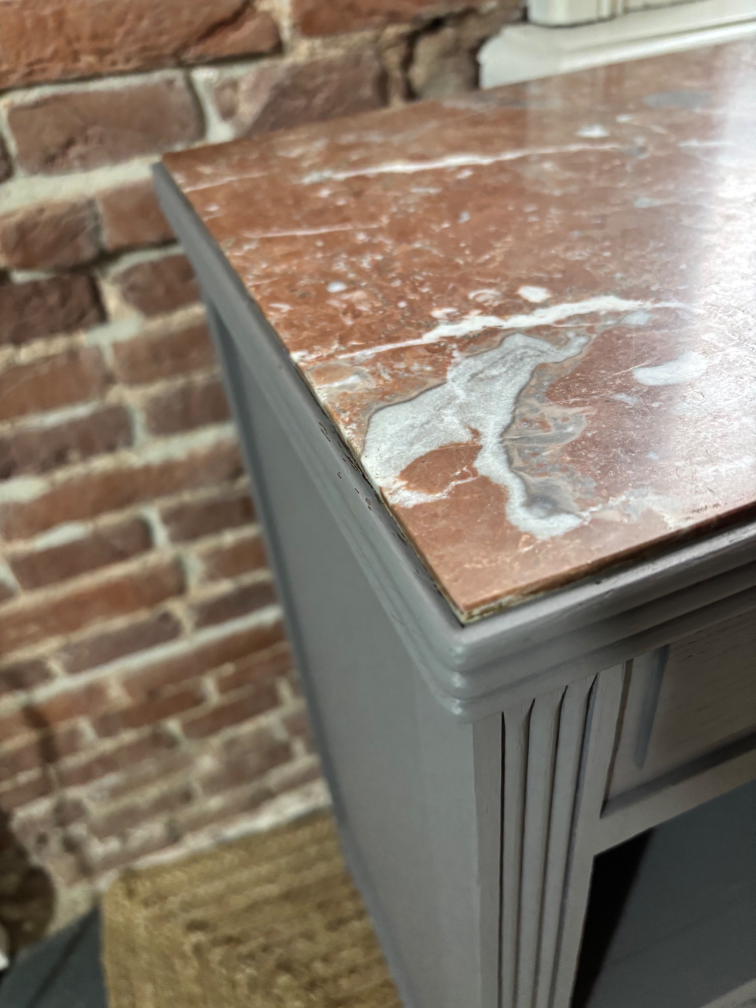 Grijs Nachtkastje Marmer Blad image 8