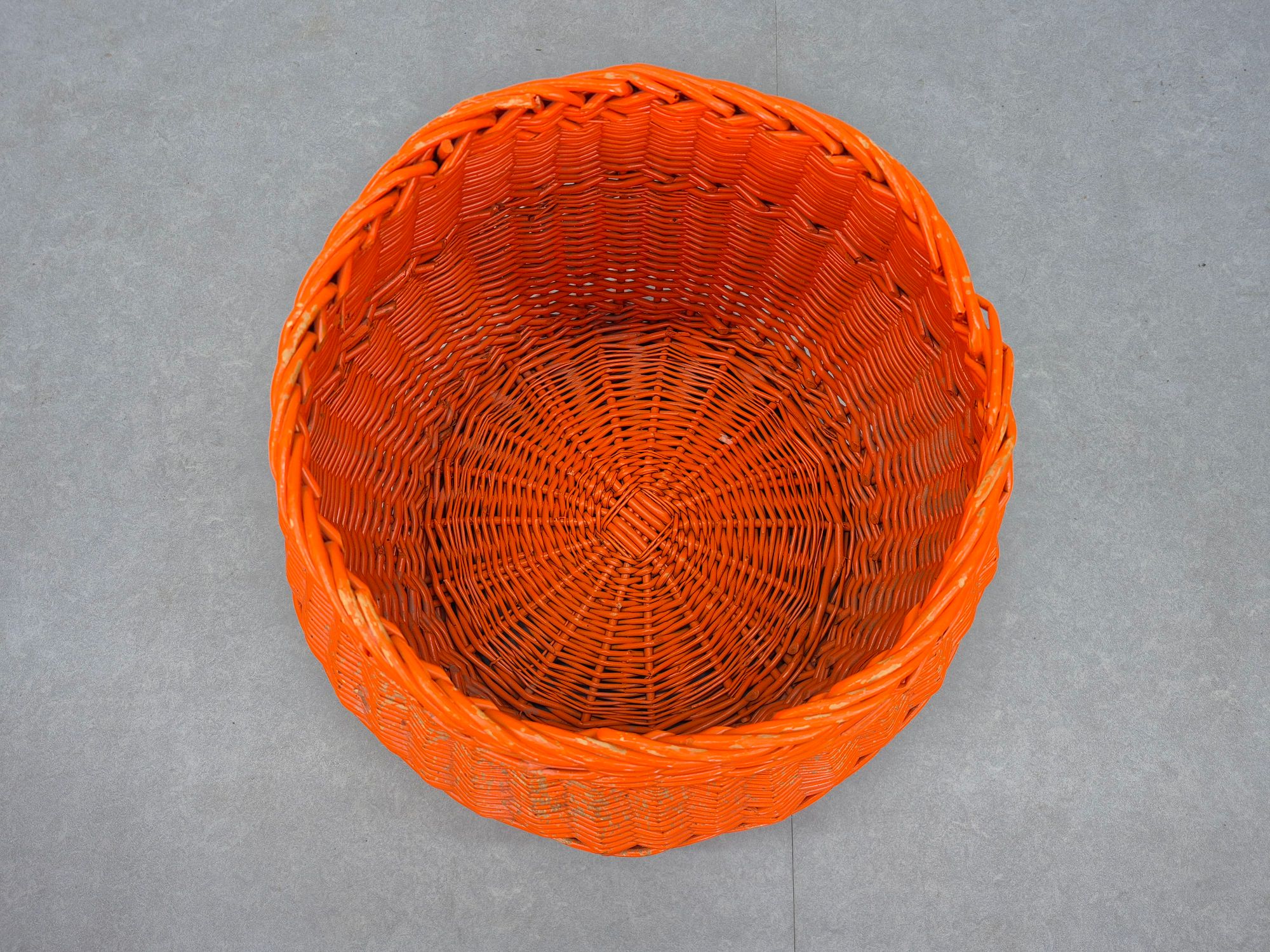 Xxl Oranje Rotan Mand. Vintage Ronde Rieten Opbergmand Etc. image 6