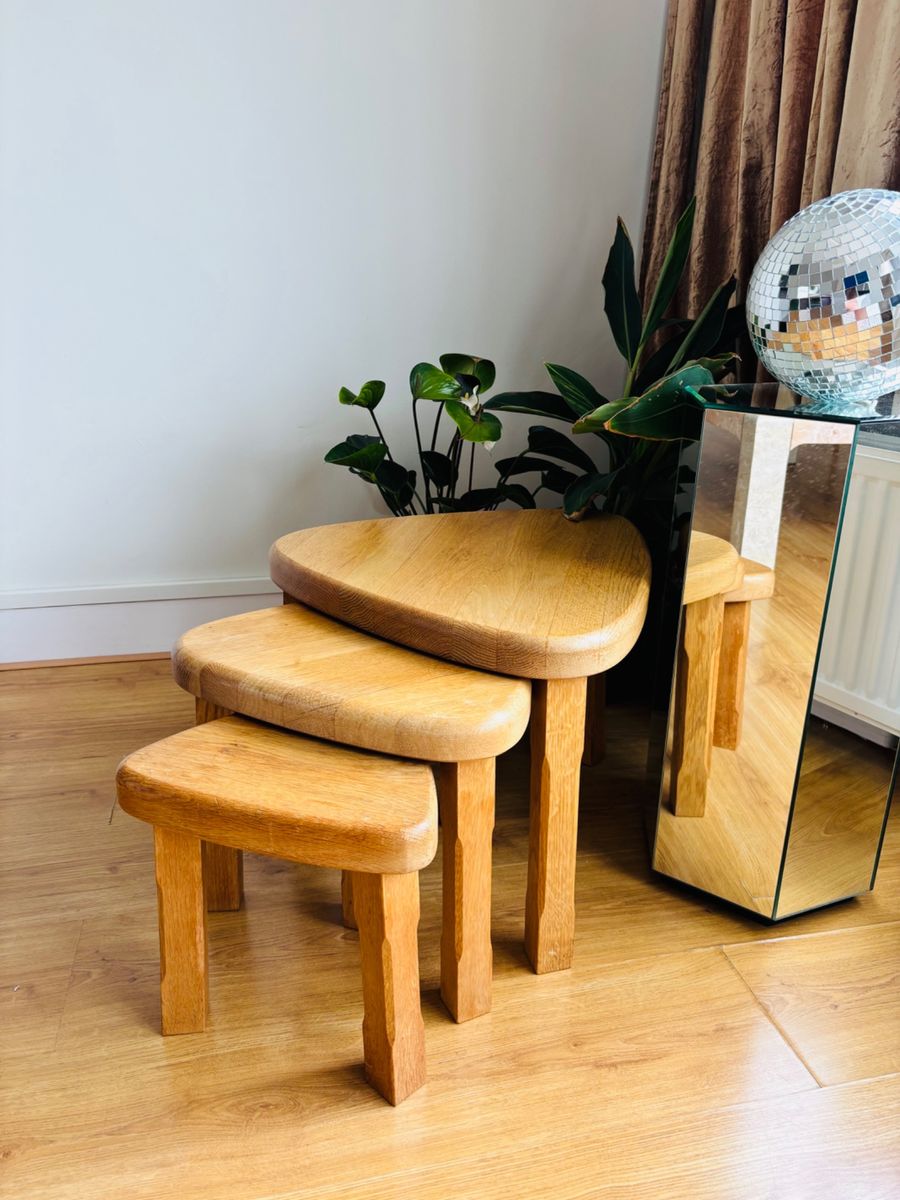 Set Van 3 Vintage Houten Nesting Tables image 2