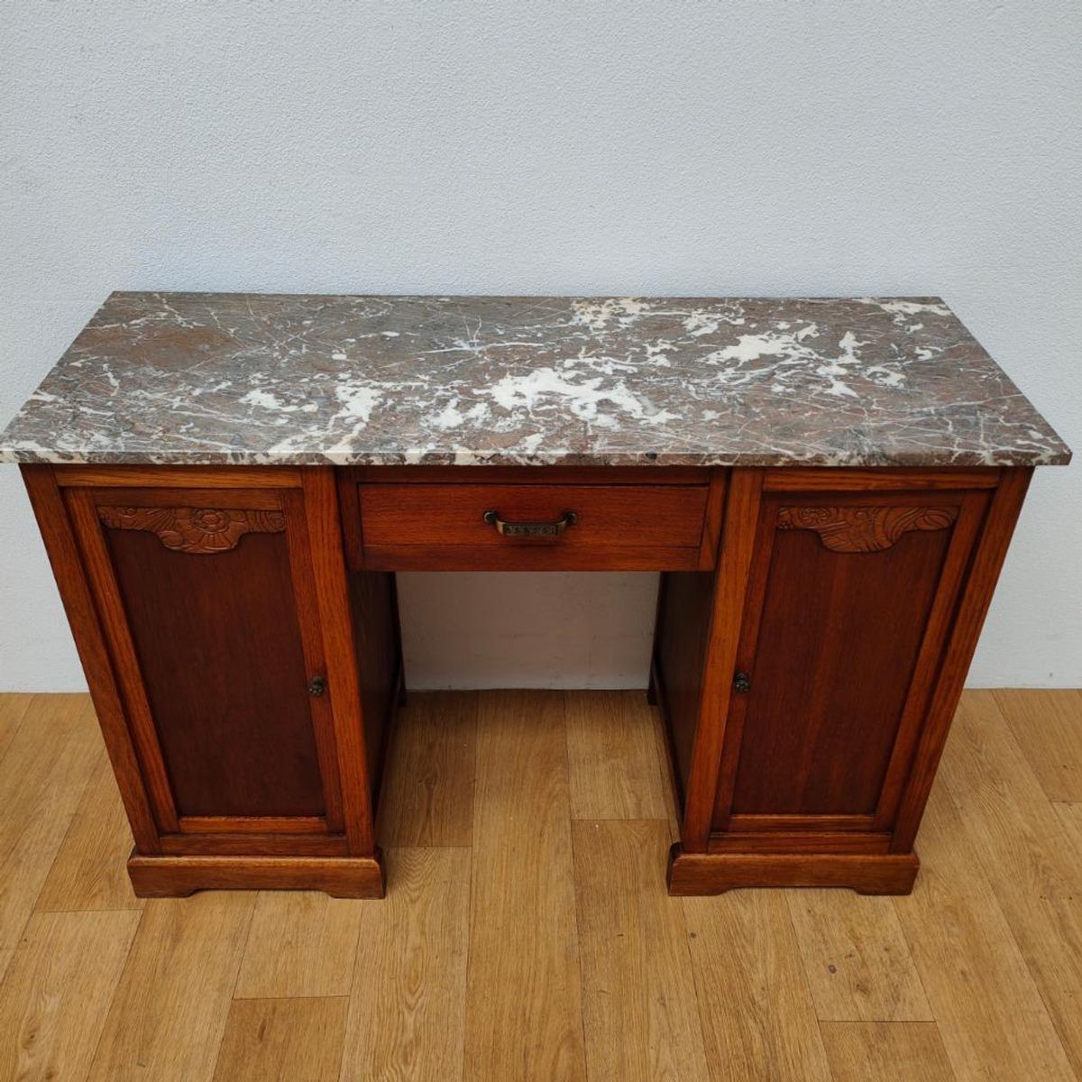 Vintage Antiek Bureau Buro Sidetable Kaptafel Marmer Blad image 2