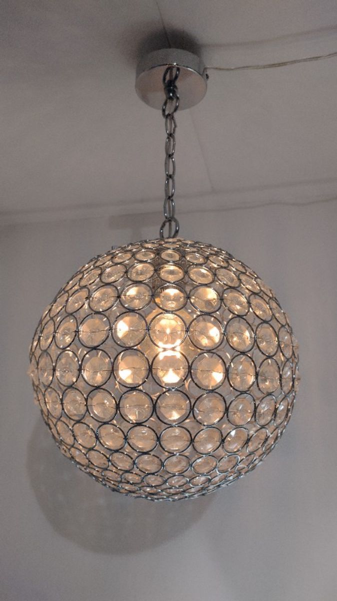 Vintage Hanglamp Met Kristal Glas image 8