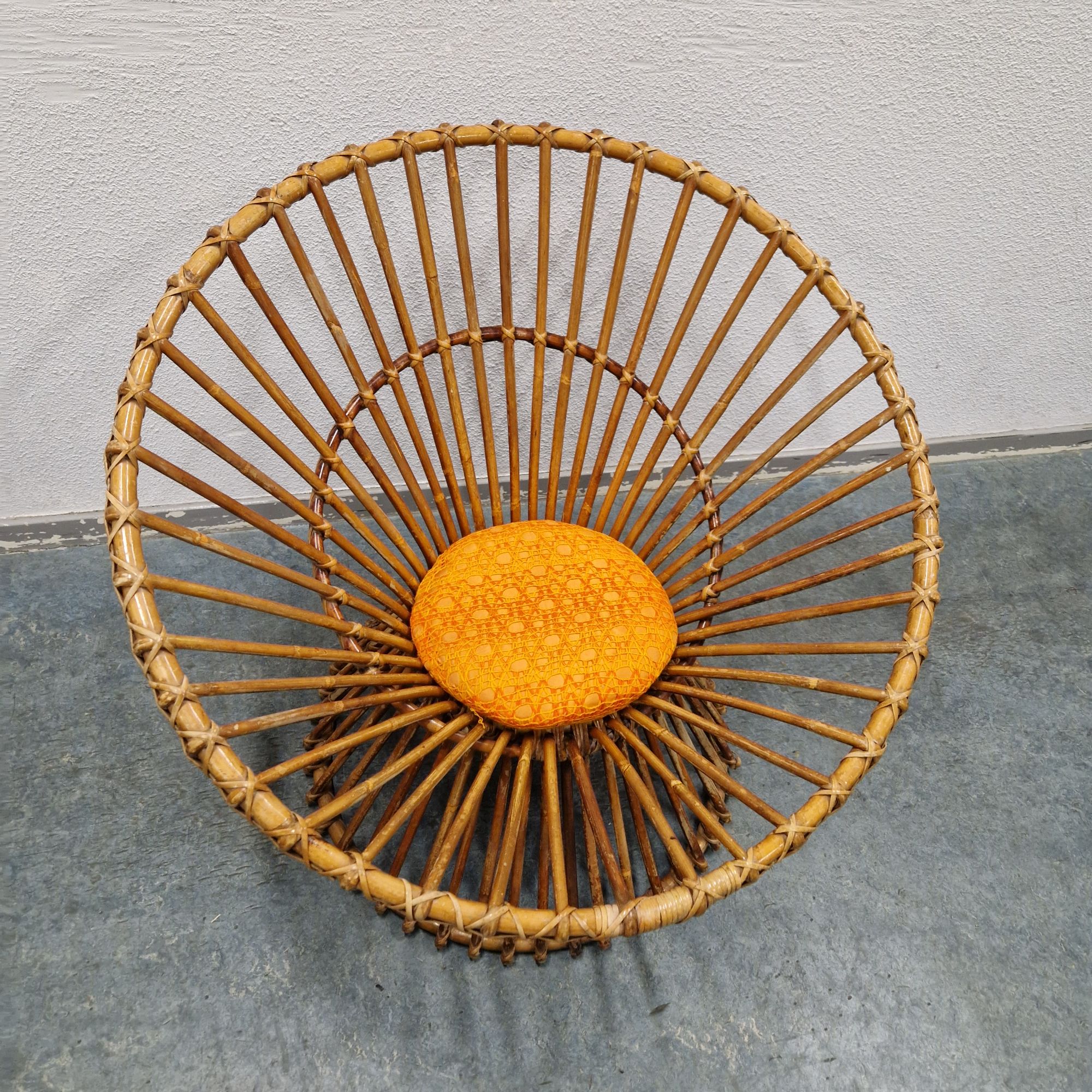 Jaren 70 Vintage Bamboe Fauteuil Circel Stoel Bamboe Fauteuil image 3