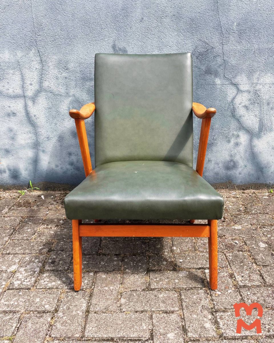 Vintage Jaren 60 Groene Deense Fauteuil image 5