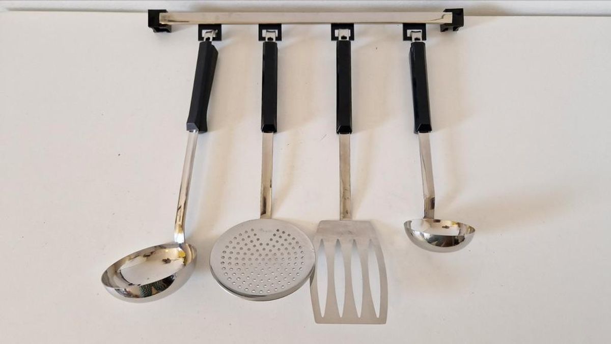 Vintage Lepelrek Lagostina Jaren 70 Ovp Lepel Set Keukenrek image 2