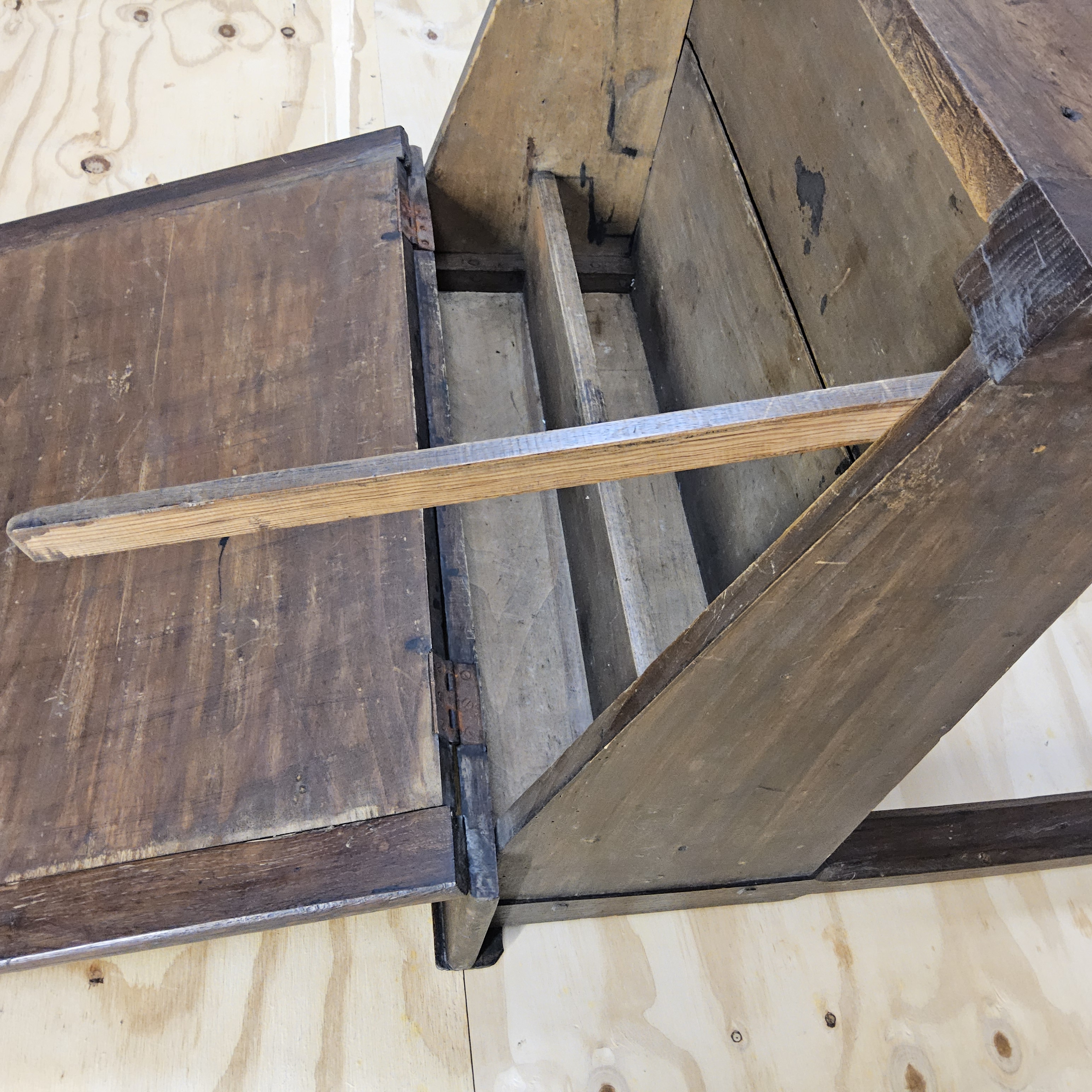 Antieke Staande Hoge Eiken Houten Lessenaar / Schrijfbureau (19e Eeuw) / Clerk Desk image 14