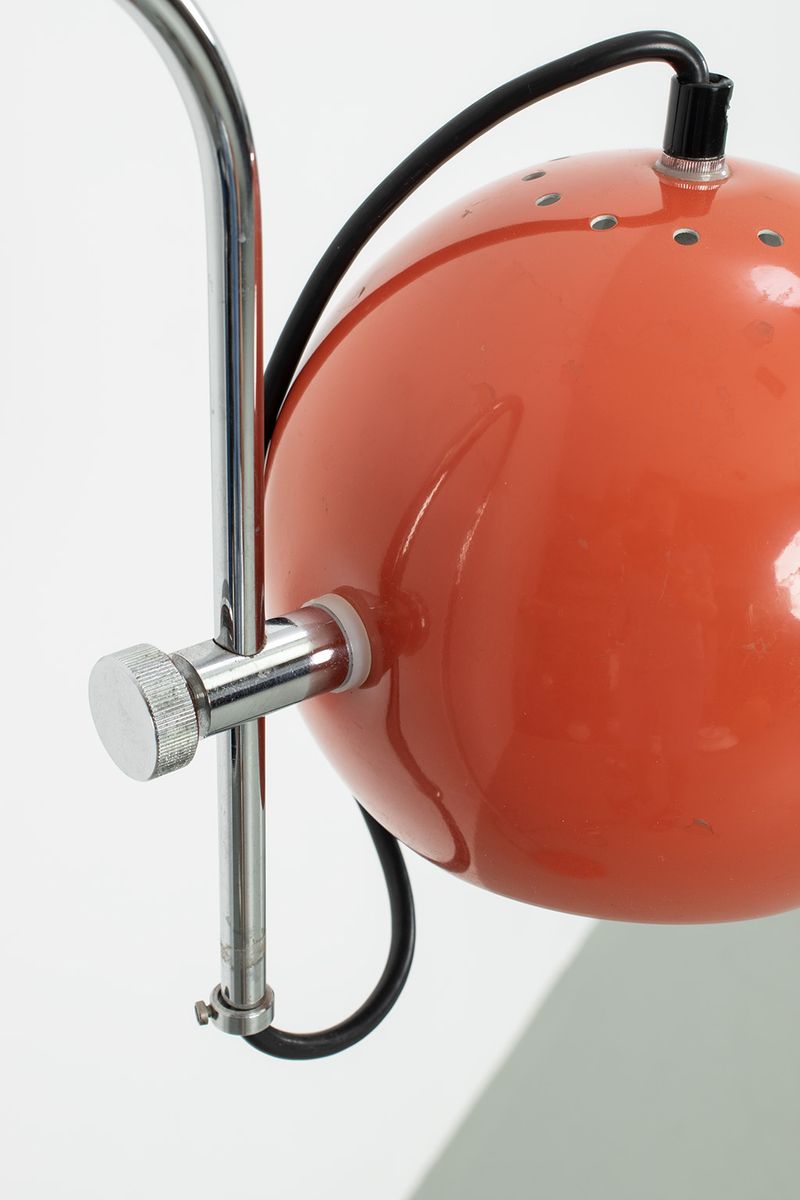 Oranje 70's Vloerlamp Met Verstelbare Bol image 6