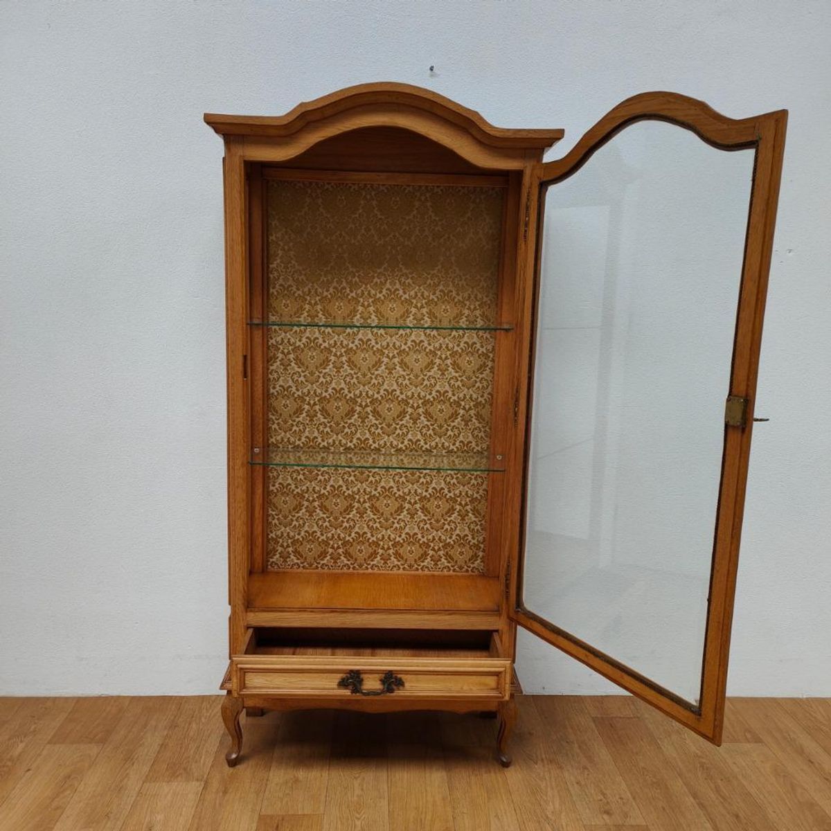 Antieke Vintage Houten Vitrinekast Wandkast Servieskast Kast image 2
