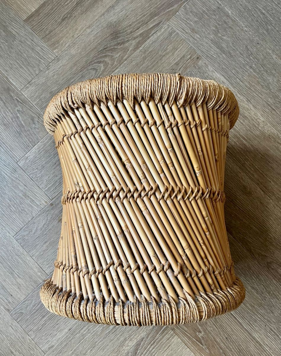 Vintage Bamboe - Jute Krukje/bijzettafeltje image 6