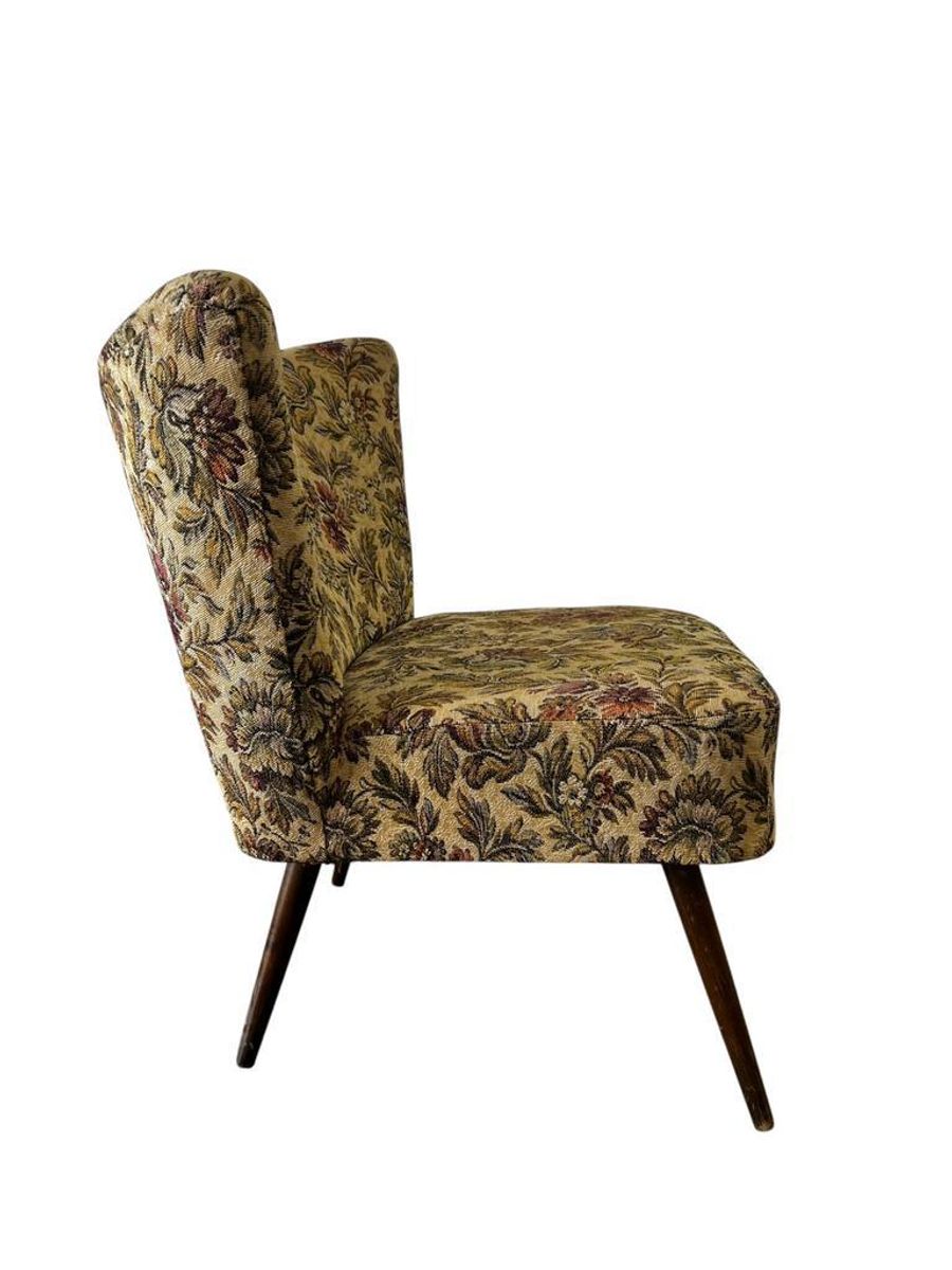 Vintage Gebloemde Cocktailstoel / Fauteuil / Eenzit image 5