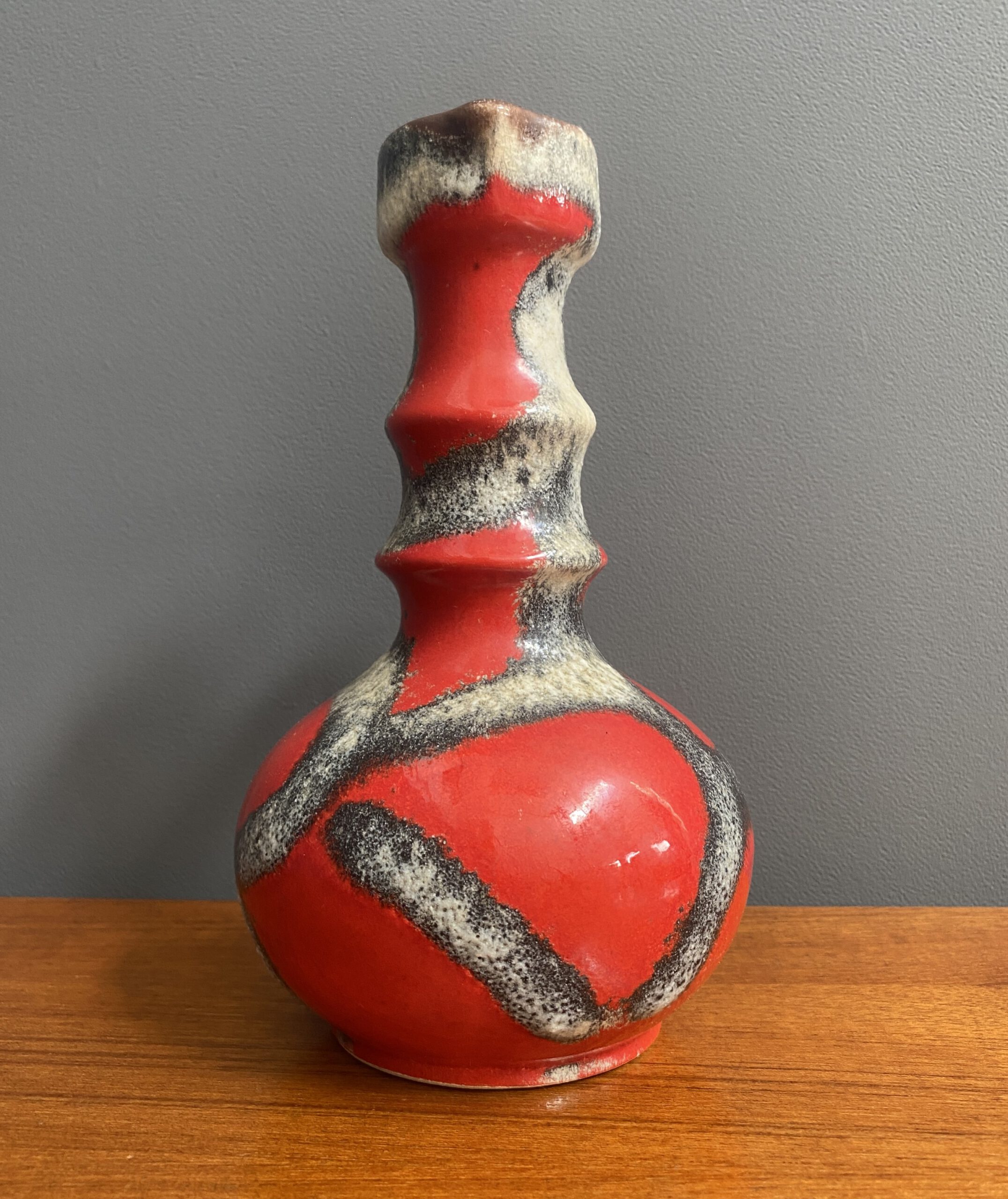 Red Fat Lava Vase By Jopeko Model 7201-21 image 7