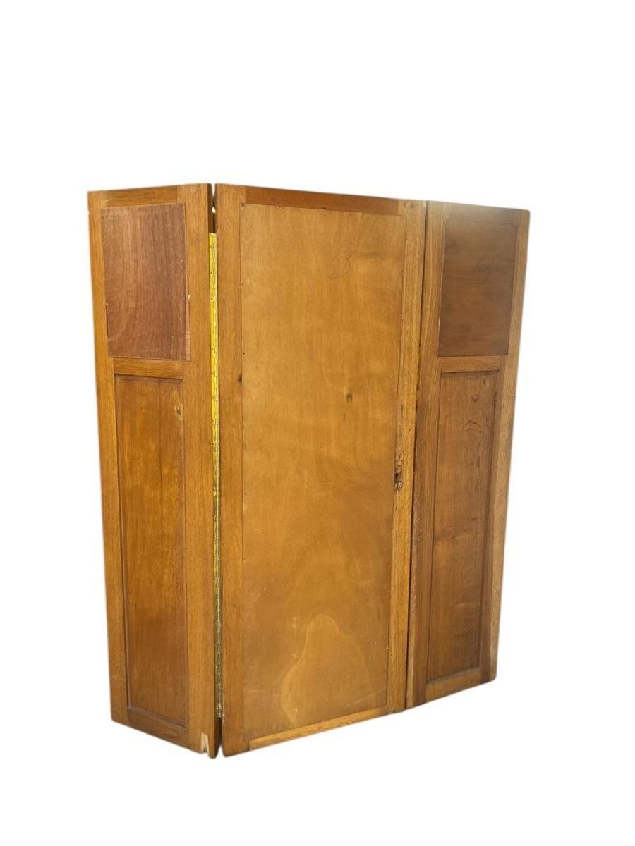 Vintage Drieluik Spiegel / Retro Oude Houten Wandspiegel image 5