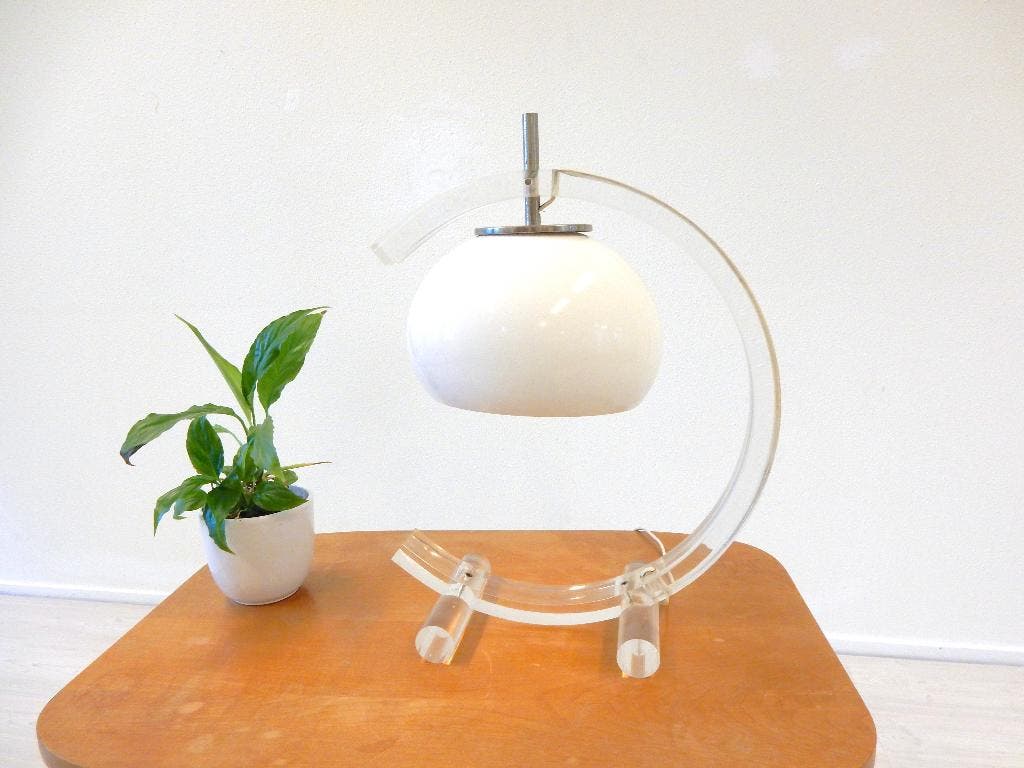 Vintage Plexiglas Tafellamp Dressoir Lamp Space Age Jaren70 image 5