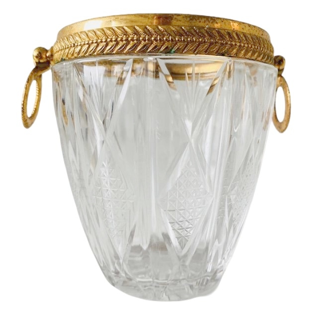 Mid-century Franse Ijsemmer Kristal Verguld 1950’s image 2