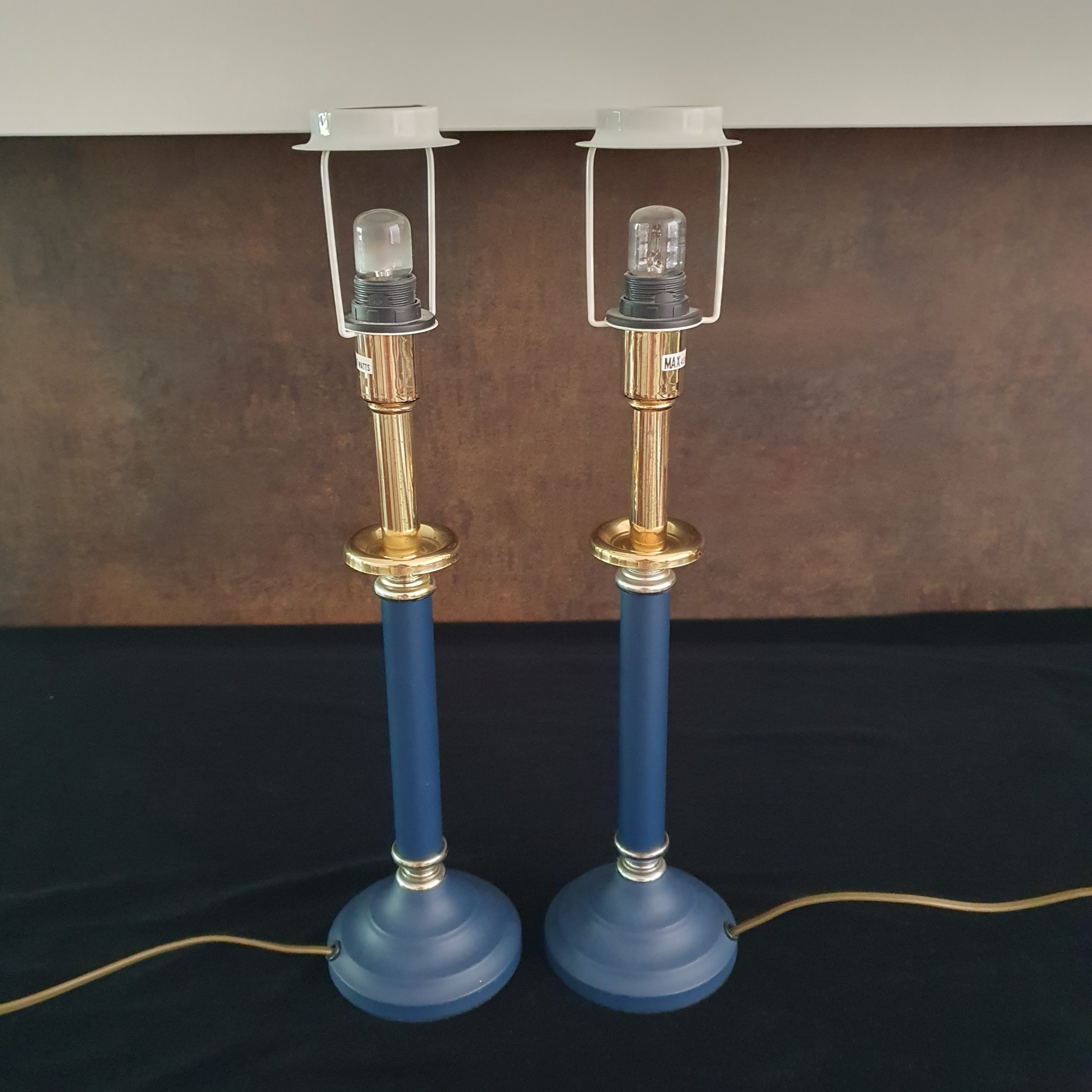 Tafellamp - Bedlamp - Kastlamp - Blauw - Metaal - Met Kap - 2 Stuks. image 7