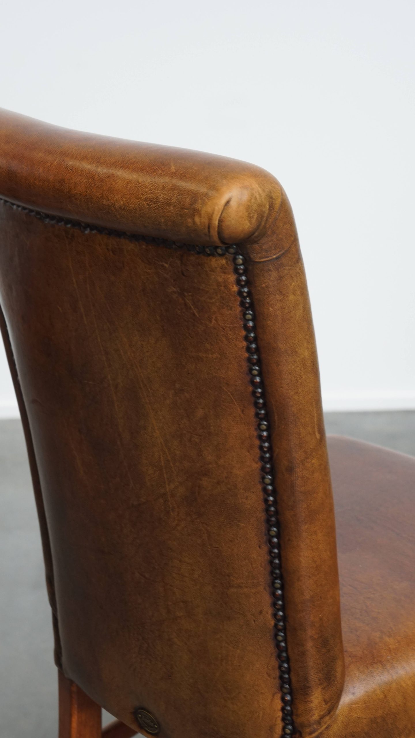Set Van 6 Comfortabele, Statige Eetkamerstoelen Van Schapenleer image 16