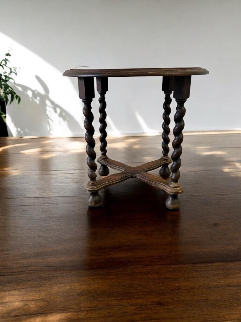 Vintage Houten Pied De Stal / Bijzettafel / Plantentafel image 2