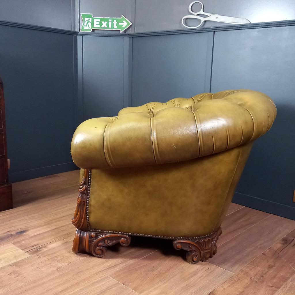 Vintage Leren Chesterfield Clubfauteuil In Barokstijl image 2