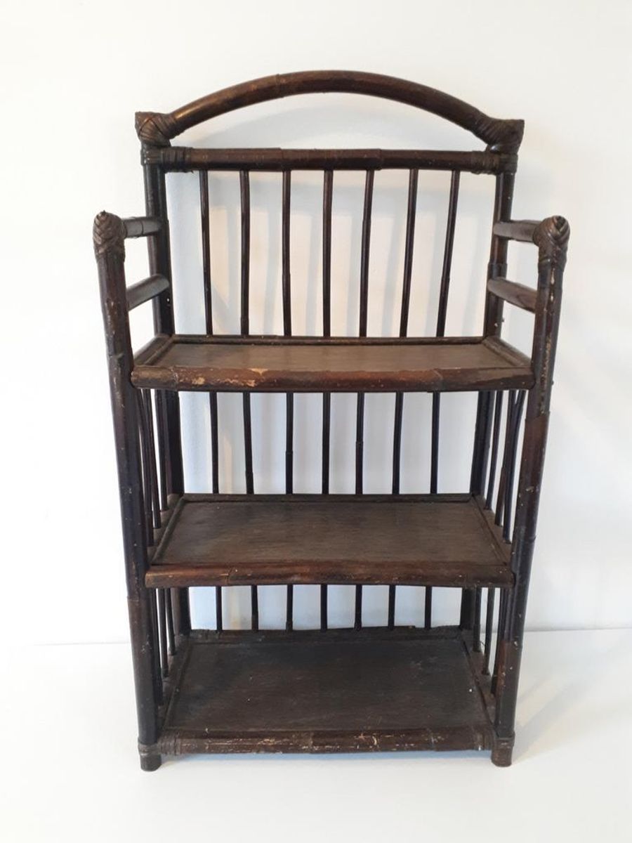 * Vintage Wandkastje Hangkast Muurkastje Bamboe Kast image 2