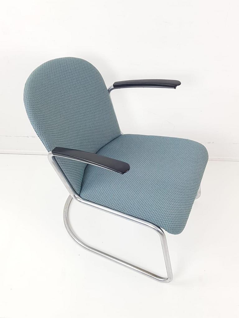 Gispen Fauteuil Model 413 Nieuw Gestoffeerd Grape Blauw image 3