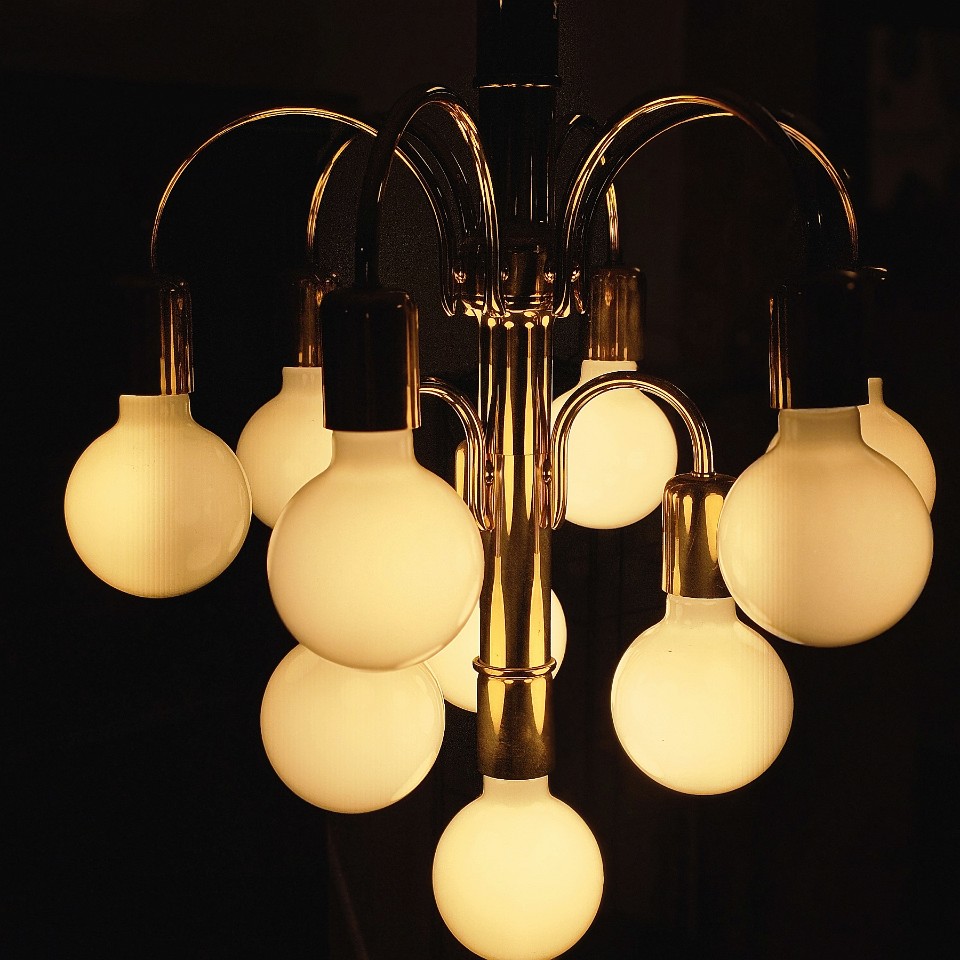 Vintage Hanglamp Met Glazen Bollen Regency/ Sputnik image 9