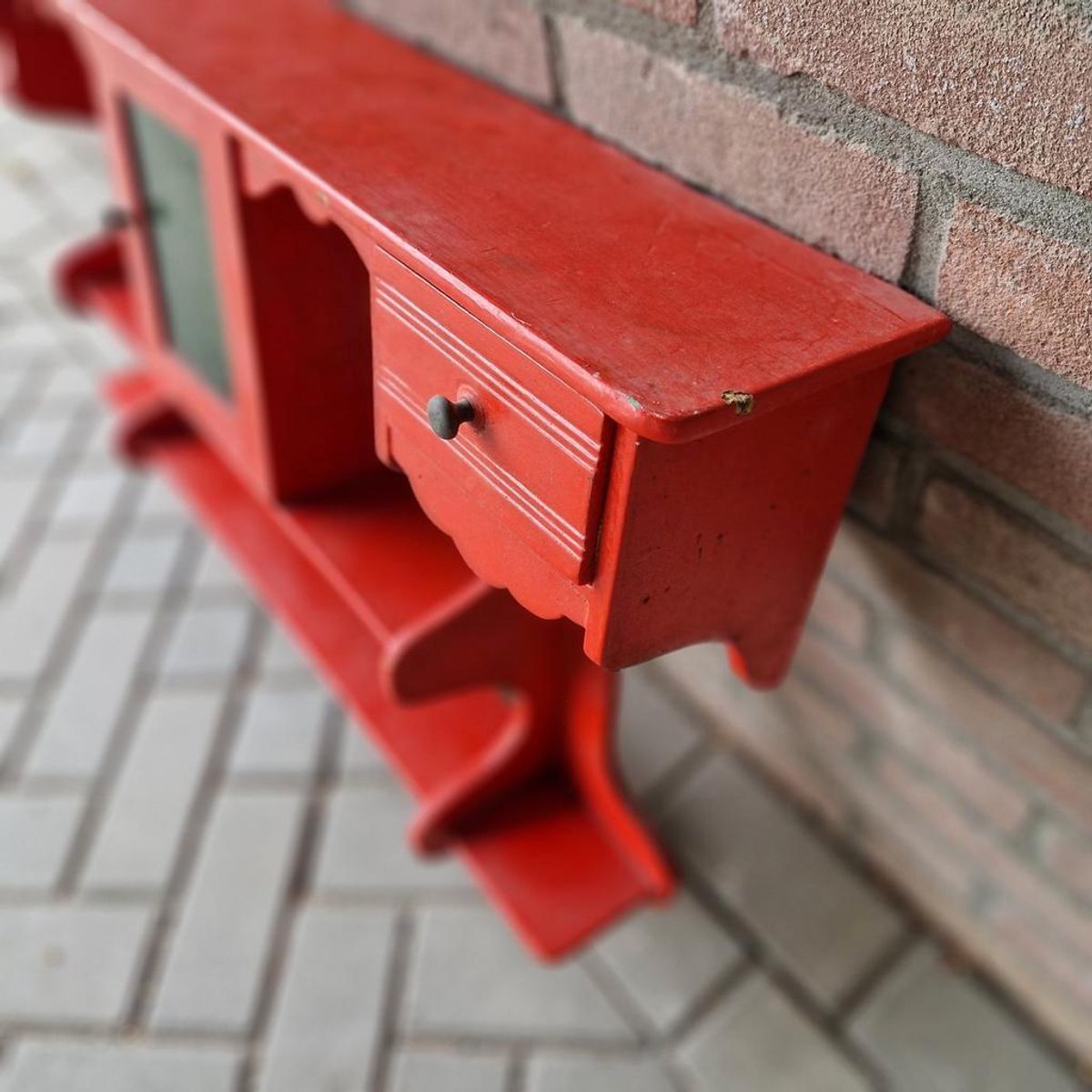 Antiek Keukenrek Houten Wandrek image 3
