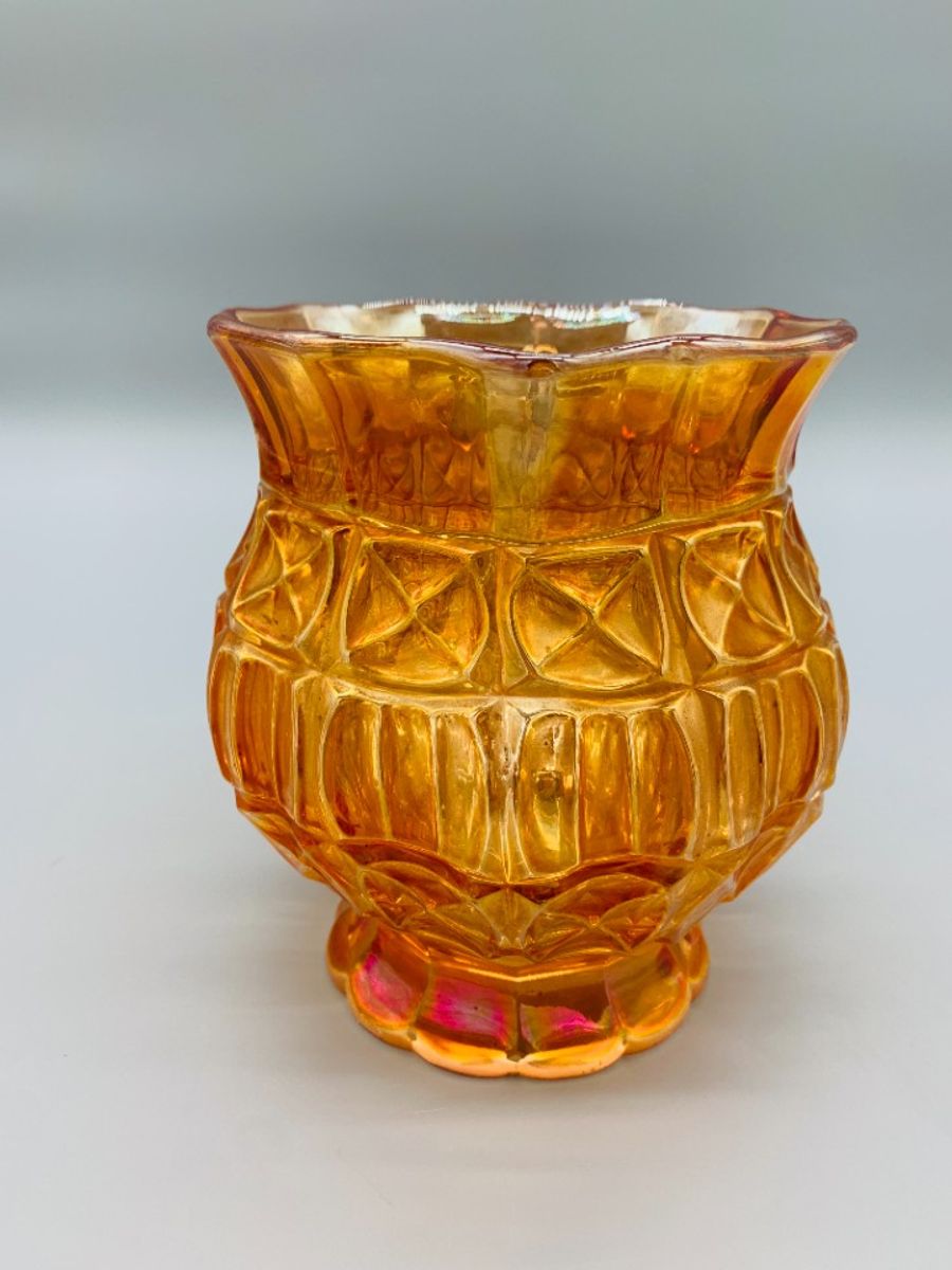 Franse Carnaval Iriserend Glas Waterkan En Glas Oranje image 13