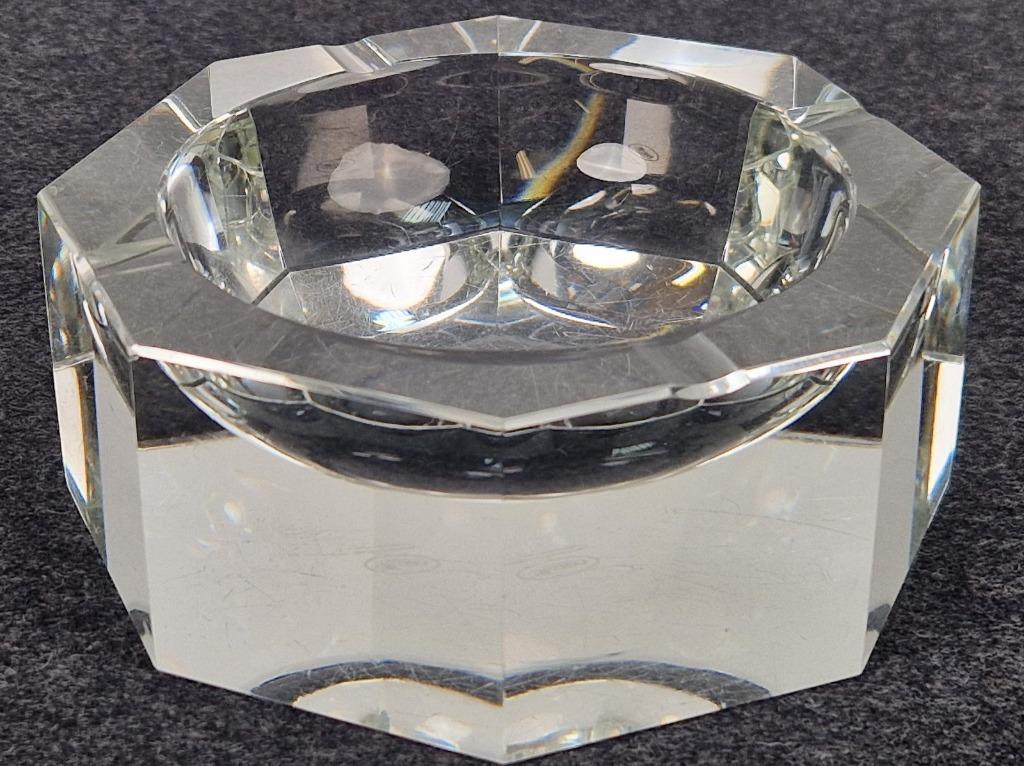 Mid-century Moser Kristallen Asbak Gemerkt ‘50 Kristal Rare image 7