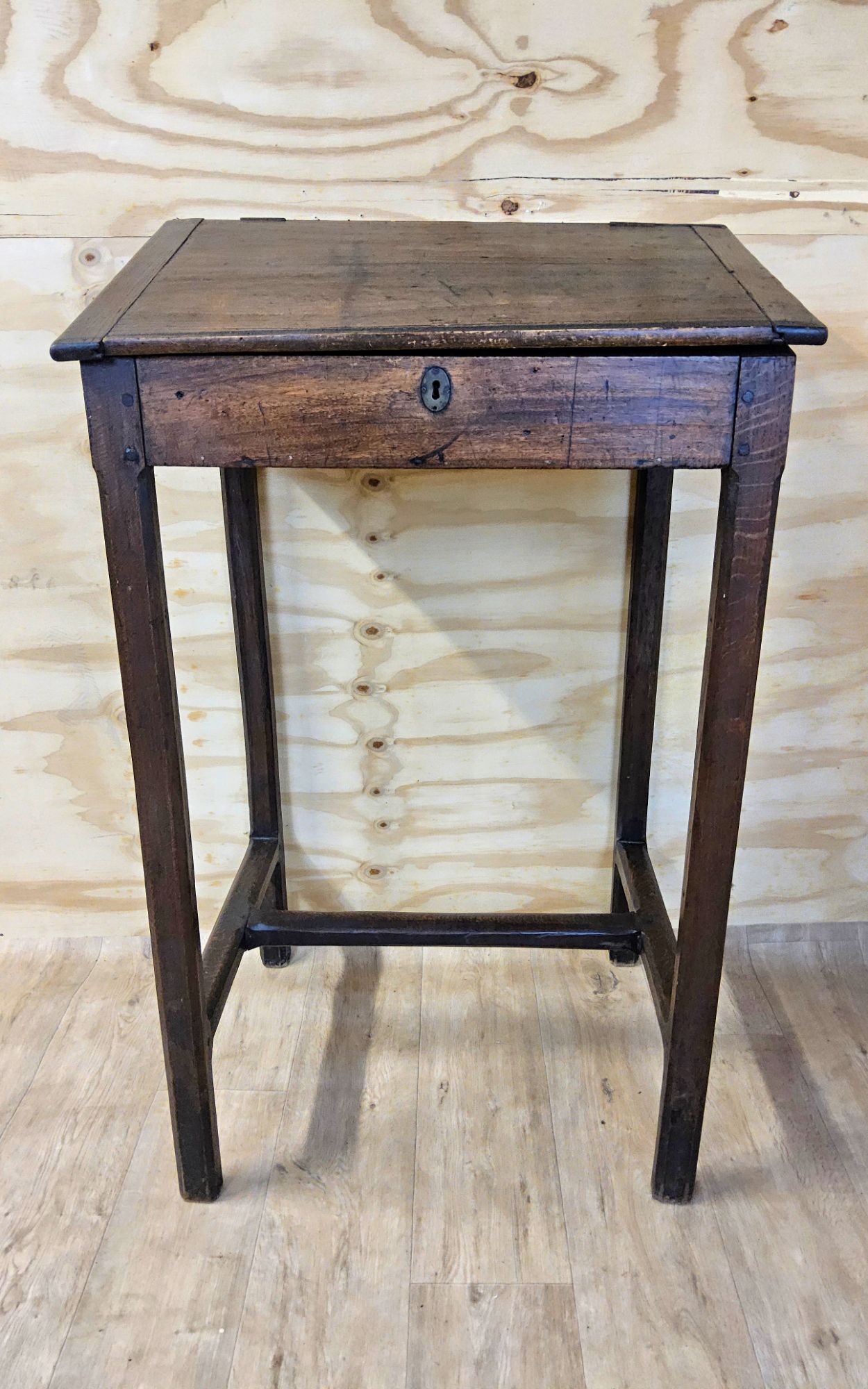 Antieke Staande Hoge Eiken Houten Lessenaar / Schrijfbureau (19e Eeuw) / Clerk Desk image 5